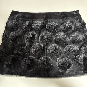 C. Luce Black Sequin Rosette Mini Skirt